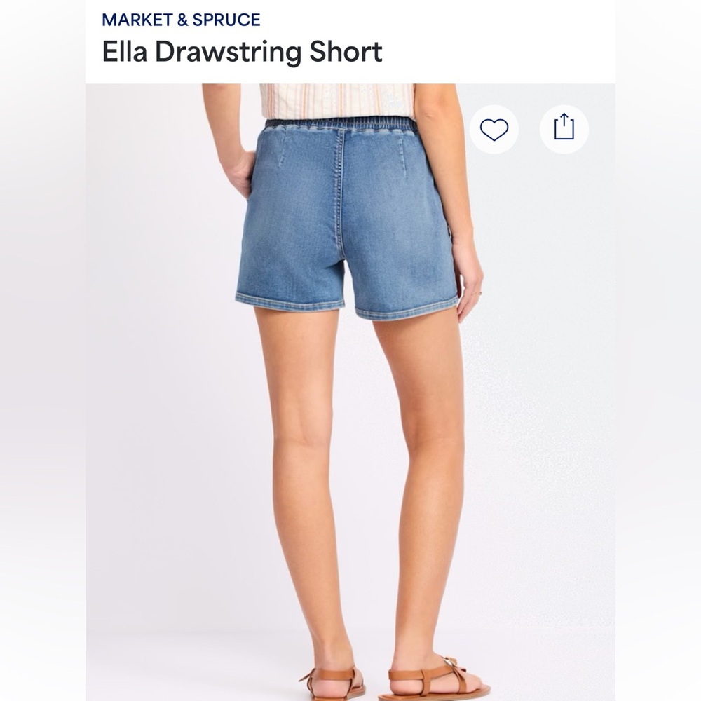 Market & Spruce Denim Blue Drawstring Shorts - Picture 3 of 6